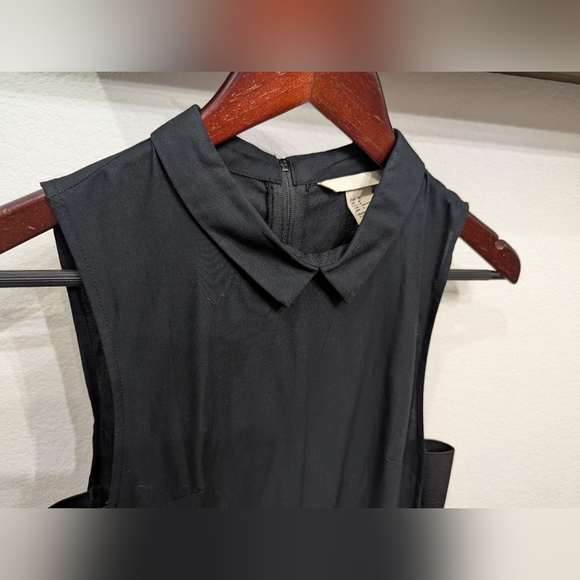 H&M Collared Black Dress with Cutout Elastic Sides, Size 6 - Picture 5 of 8